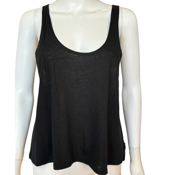 * New ~ TEREZ ~ Women's Black Scoop Neck Ribbed Tank Top Size Large - Picture 1 of 5